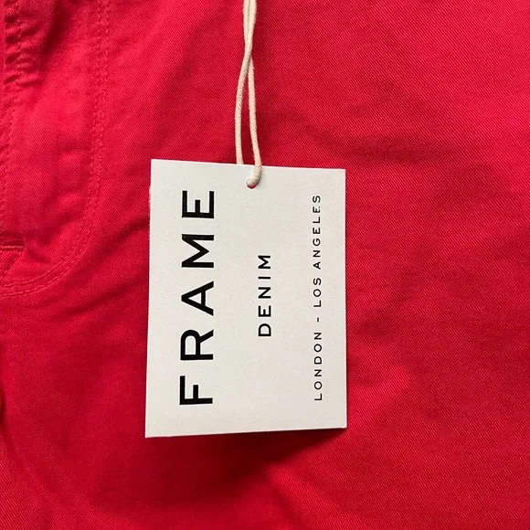 NWT! Frame Le Cutoff Denim Shorts Red/31 - Picture 3 of 7